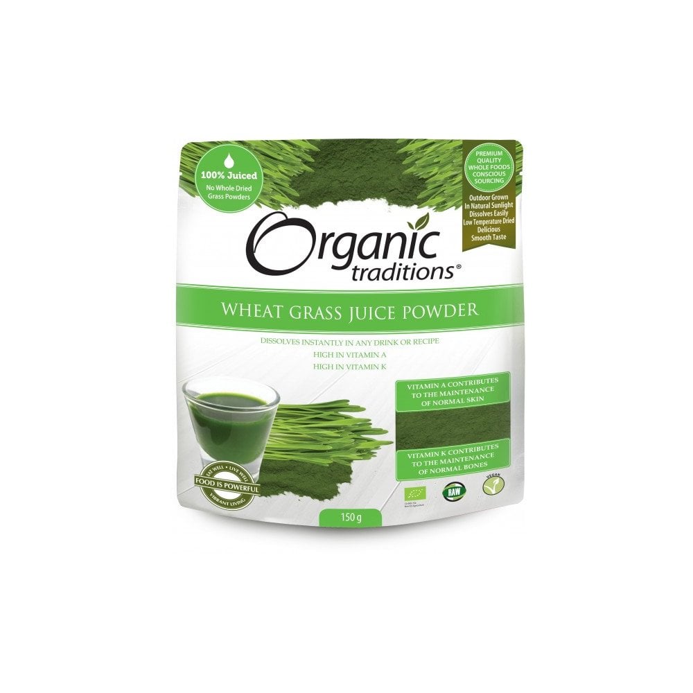 Organic Traditions Organic Wheatgrass Juice Powder 150gr Revital 3473