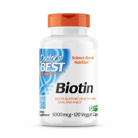 Doctor's Best Biotin 5,000mcg, 120 VCapsules