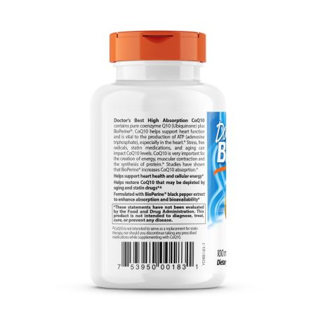 Doctor's Best High Absorption CoQ10 with BioPerine 100mg, 120 Softgels