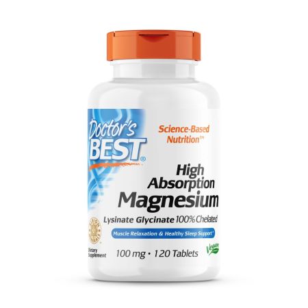 Doctor's Best High Absorption Magnesium 100mg, 120 Tablets