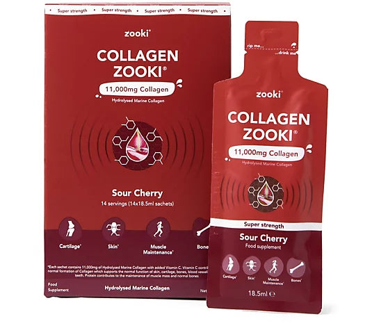 Zooki Collagen Super Strength 11,000mg- Sour Cherry, 14X18ml