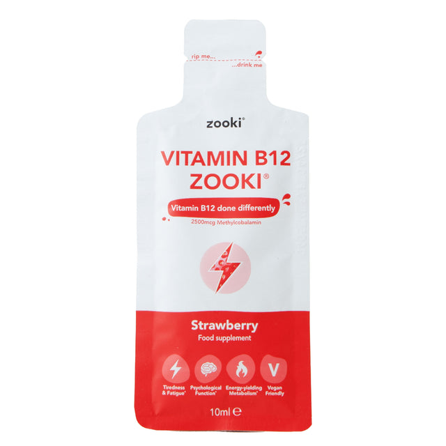 Zooki Liposomal Vitamin B12 2500mcg Strawberry Flavour,  14 x 10ml