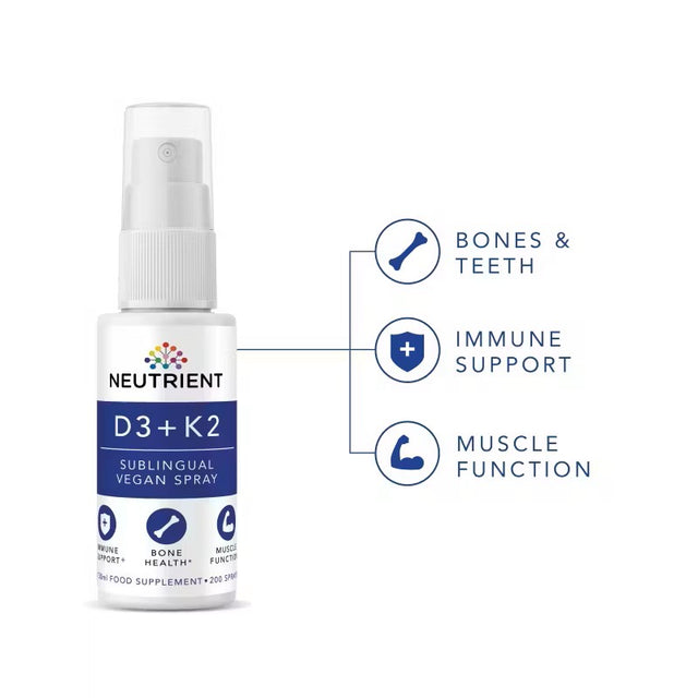 Neutrient Vitamin D3 + K2 Vegan Sublingual Spray, 30ml