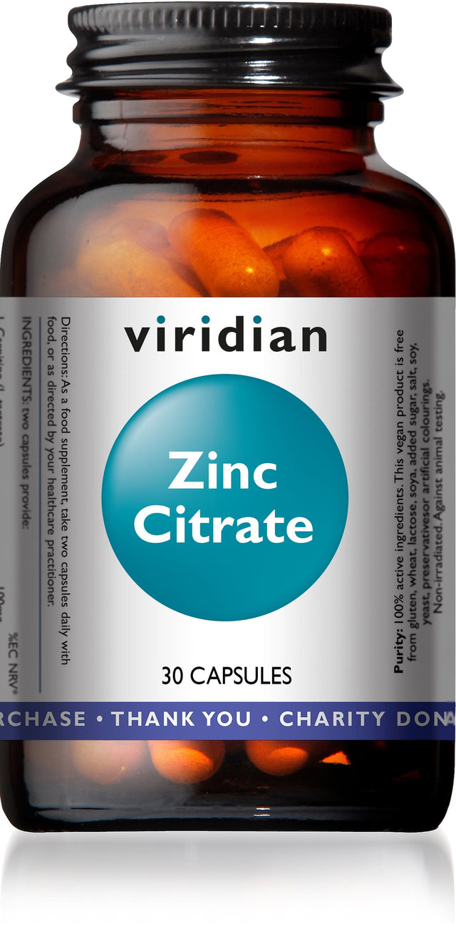 Viridian Zinc Citrate 15mg, 30 Capsules