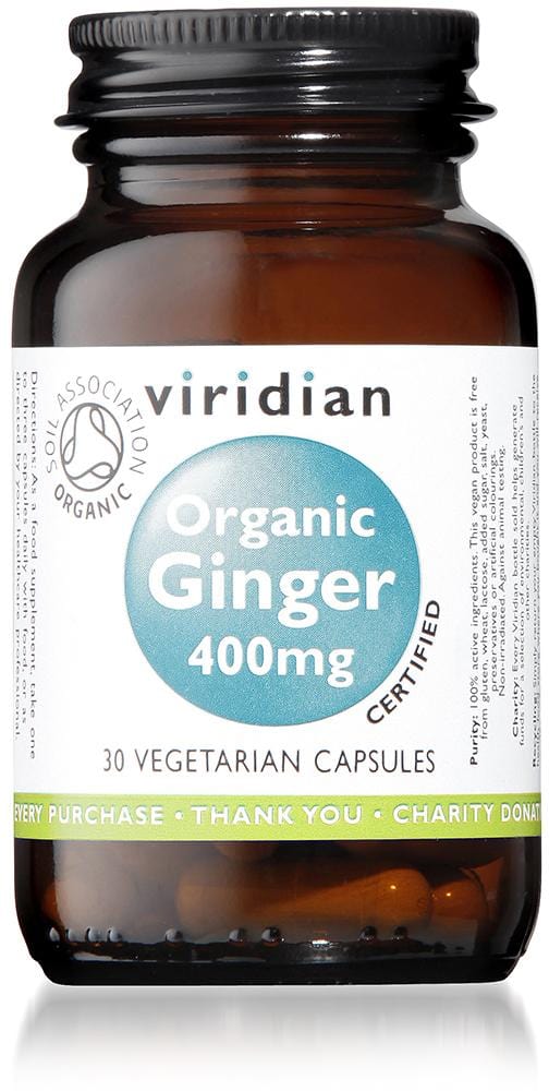 Viridian Organic Ginger Root, 400mg, 30 VCapsules