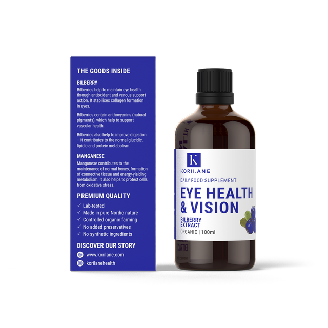 Korilane Eye Health & Vision Liquid- Bilberry Extract, 100ml