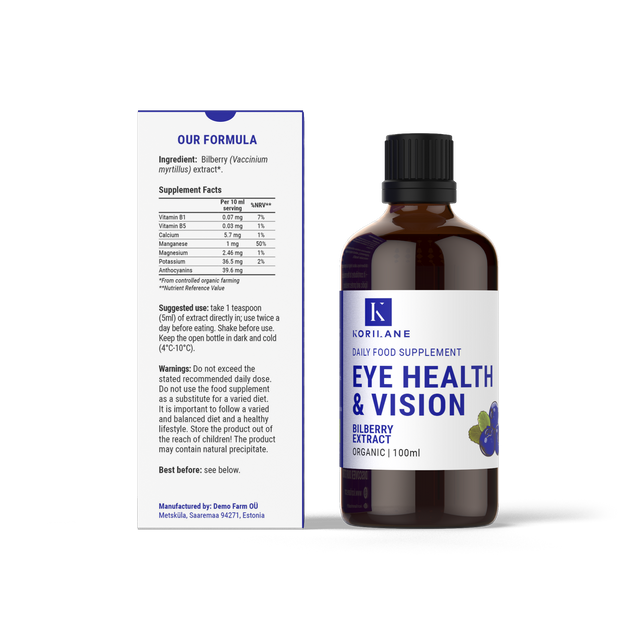 Korilane Eye Health & Vision Liquid- Bilberry Extract, 100ml