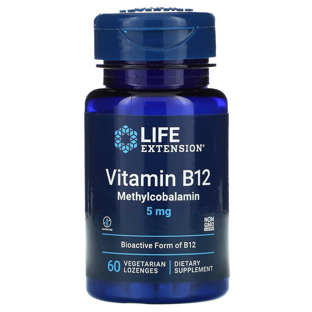 Life Extension Vitamin B12 Methylcobalamin, 5mg, 60 Lozenges