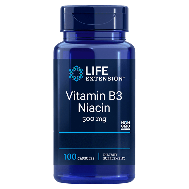 Life Extension Vitamin B3 Niacin, 500mg, 100Capsules