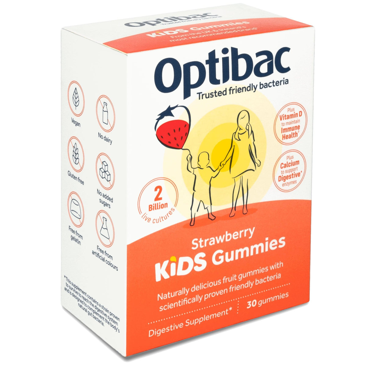 Optibac OptiBac Probiotics Strawberry Kids Gummies, 30 Gummies | Revital