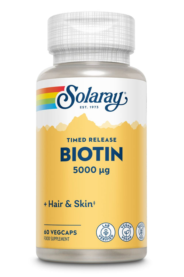 Solaray Biotin Timed-Release- 5000mcg, 60 VCapsules