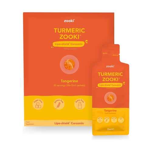 Zooki Liposomal Turmeric 750mg Curcumin -Tangerine Flavour, 14x15ml