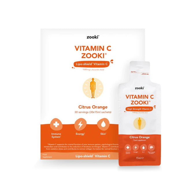 Zooki Liposomal Vitamin C 1,000mg Citrus Orange Flavour, 30 x 15ml