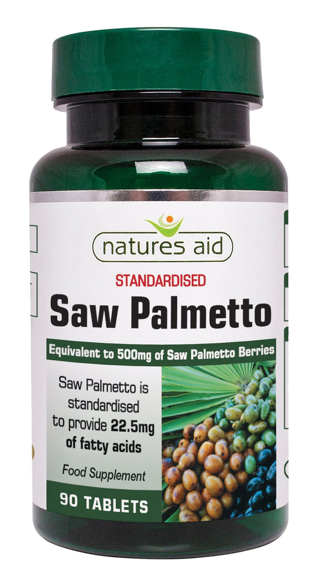 Natures Aid Saw Palmetto 500mg, 90 Tablets | Revital