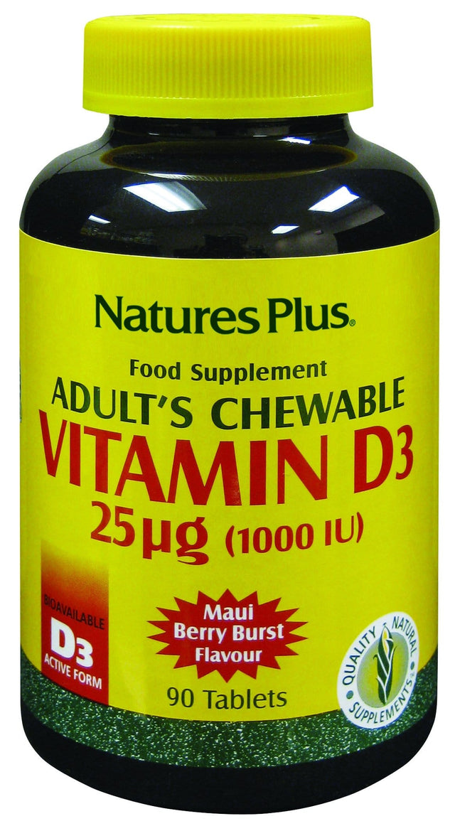 Nature's Plus Adults Vitamin D3, 1000iu, 90 Chewables